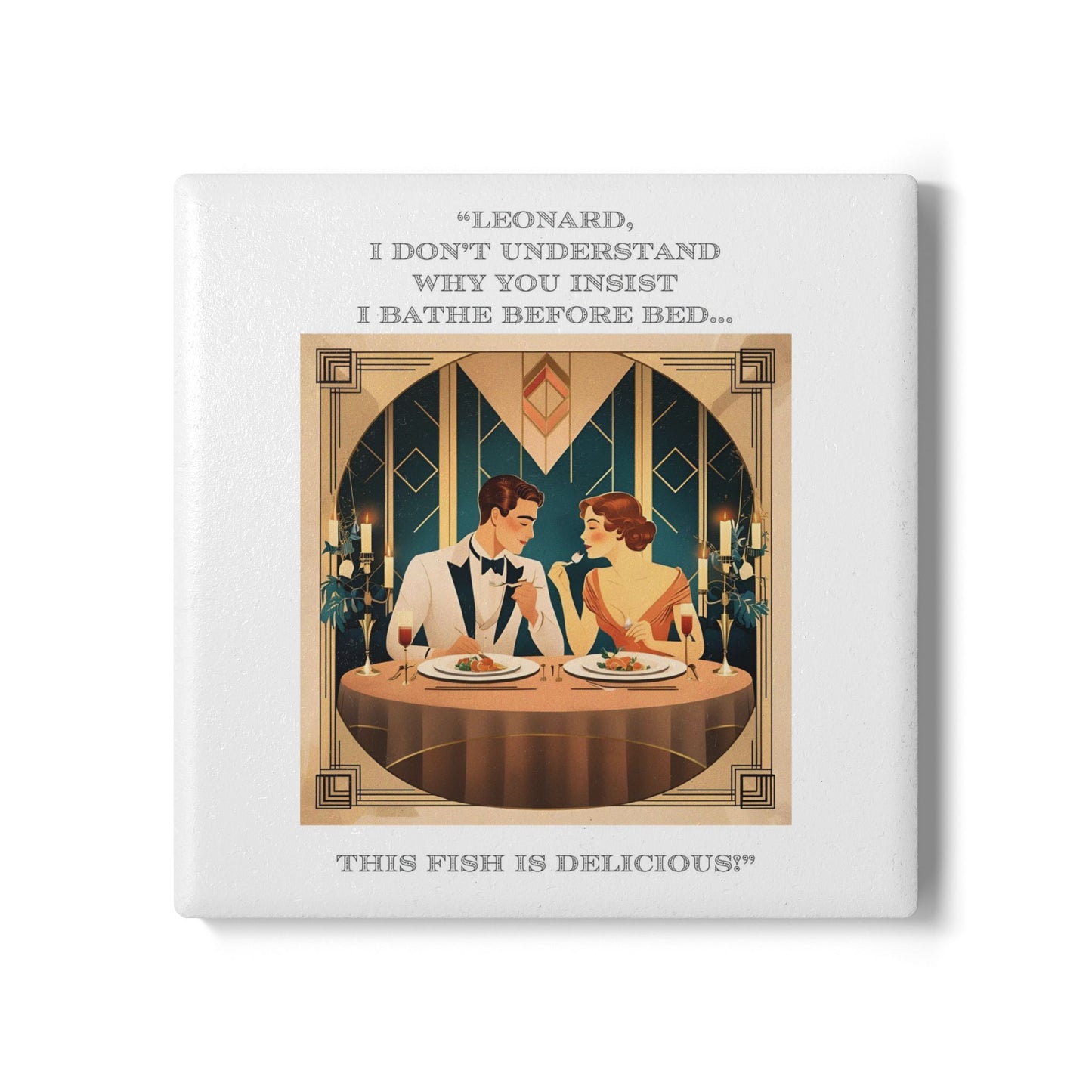 Humor Ceramic Coaster - "Bathe Before Bed" - Unique Gift for Unique Drinkers