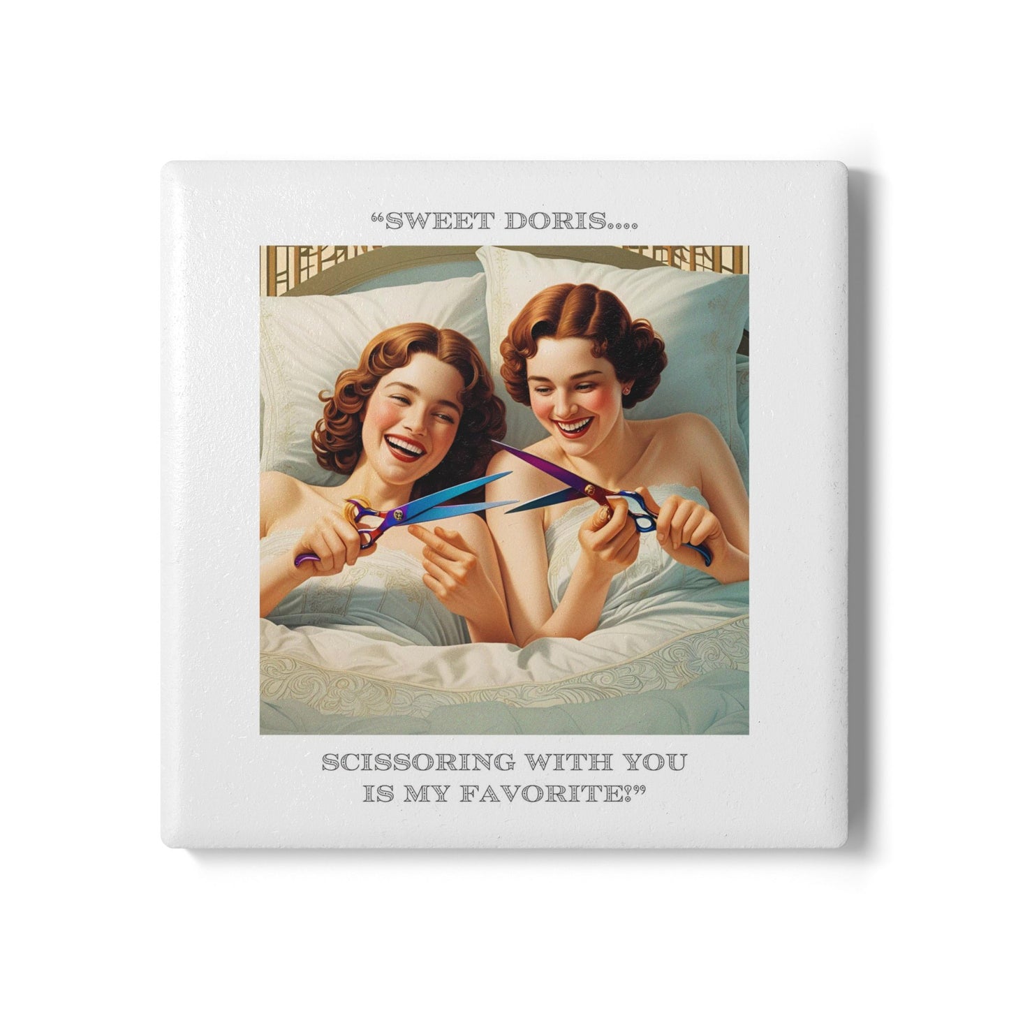 Humor Ceramic Coaster - "Sweet Doris" - Unique Gift for Unique Drinkers