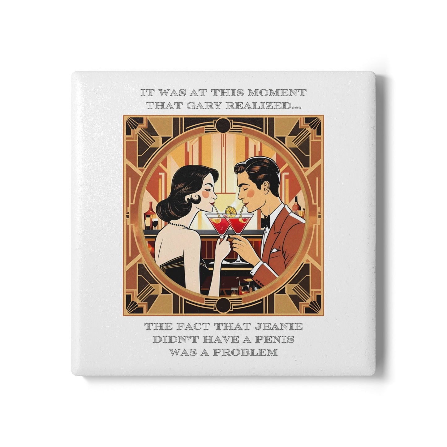 Humor Ceramic Coaster - "Cat's Pajamas" - Unique Gift for Unique Drinkers