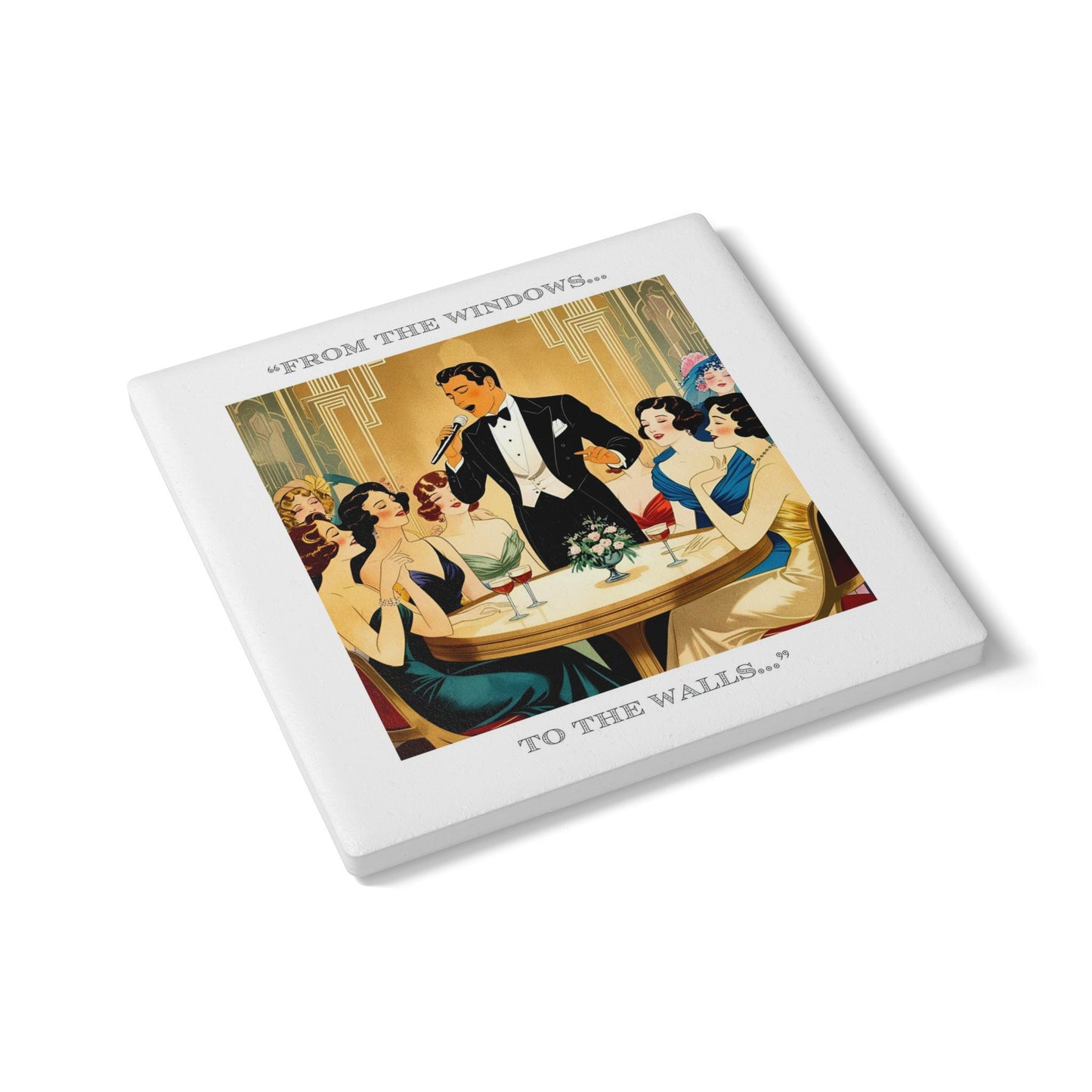 Humor Ceramic Coaster - "The Windows" - Unique Gift for Unique Drinkers