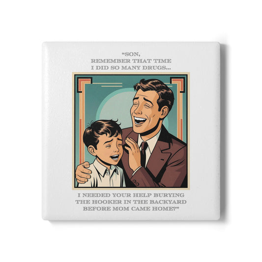 Humor Ceramic Coaster - "I Needed Your Help" - Unique Gift for Unique Drinkers