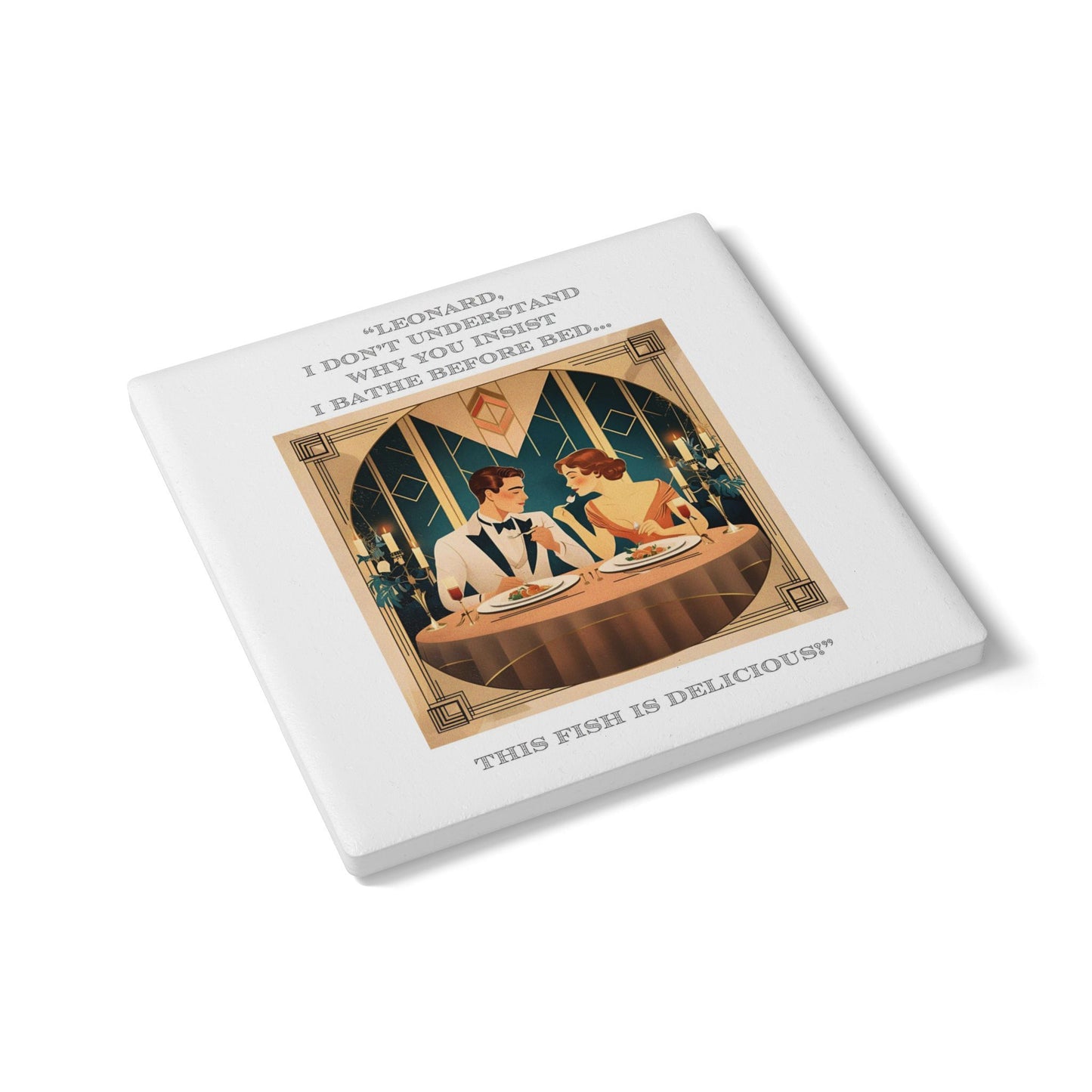 Humor Ceramic Coaster - "Bathe Before Bed" - Unique Gift for Unique Drinkers