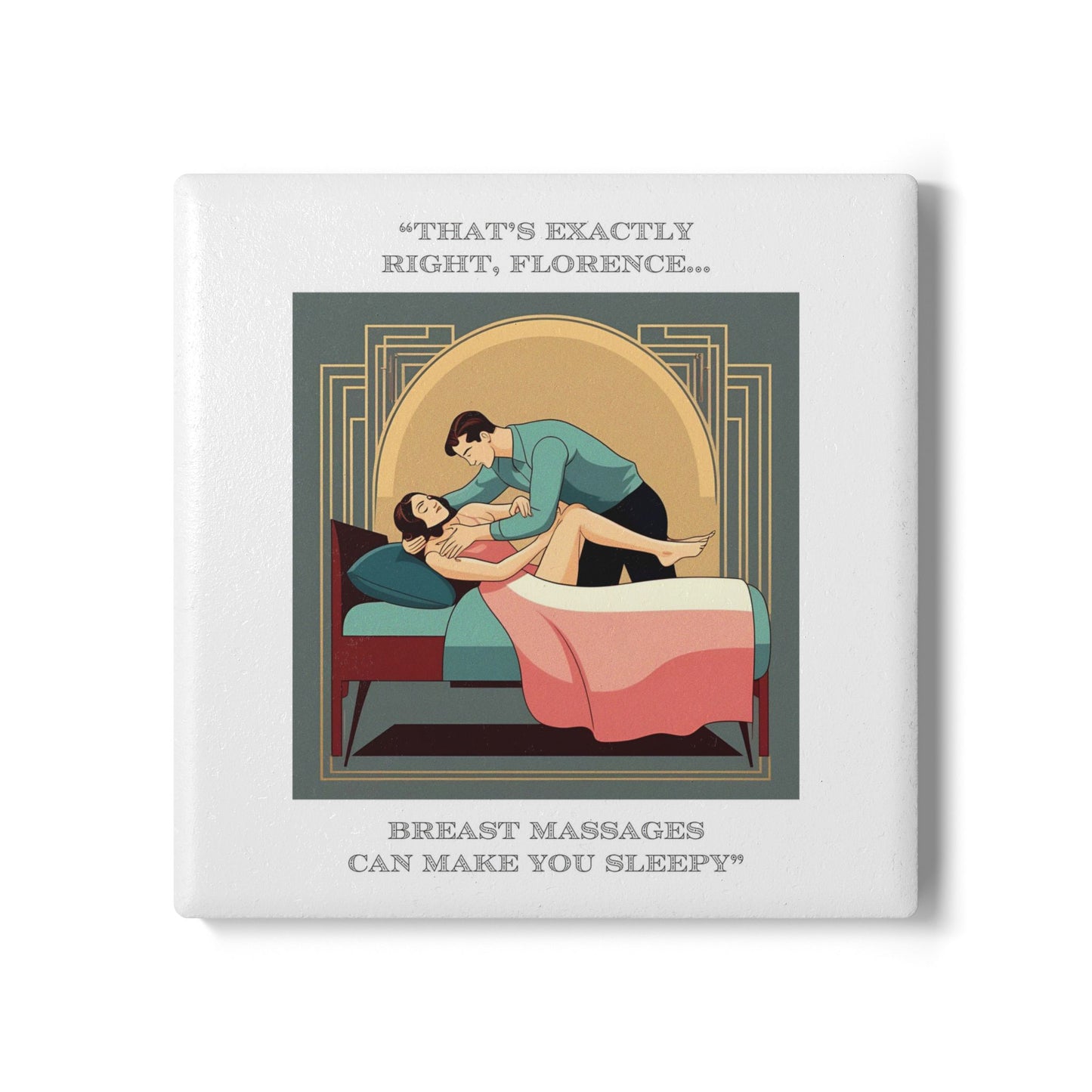 Humor Ceramic Coaster - "Sleepy" - Unique Gift for Unique Drinkers