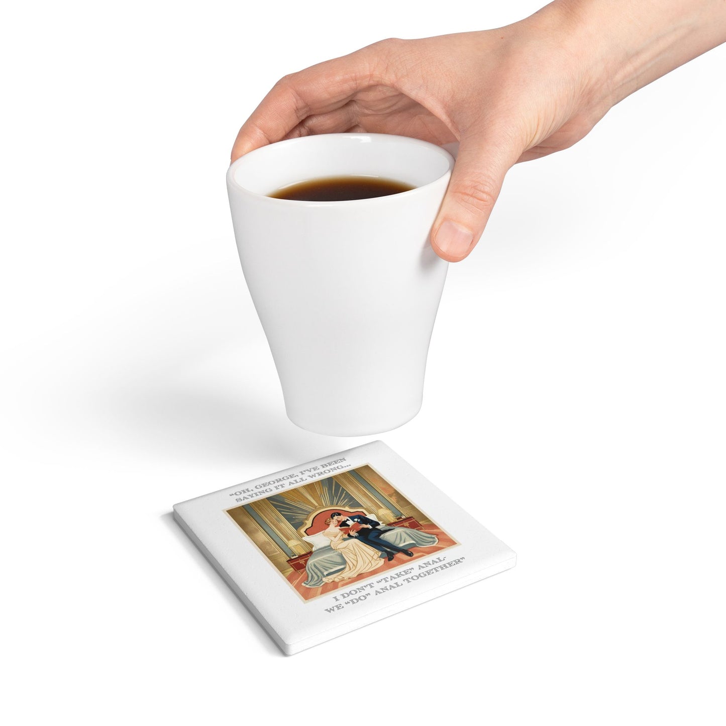 Humor Ceramic Coaster - "Saying It Wrong" - Unique Gift for Unique Drinkers