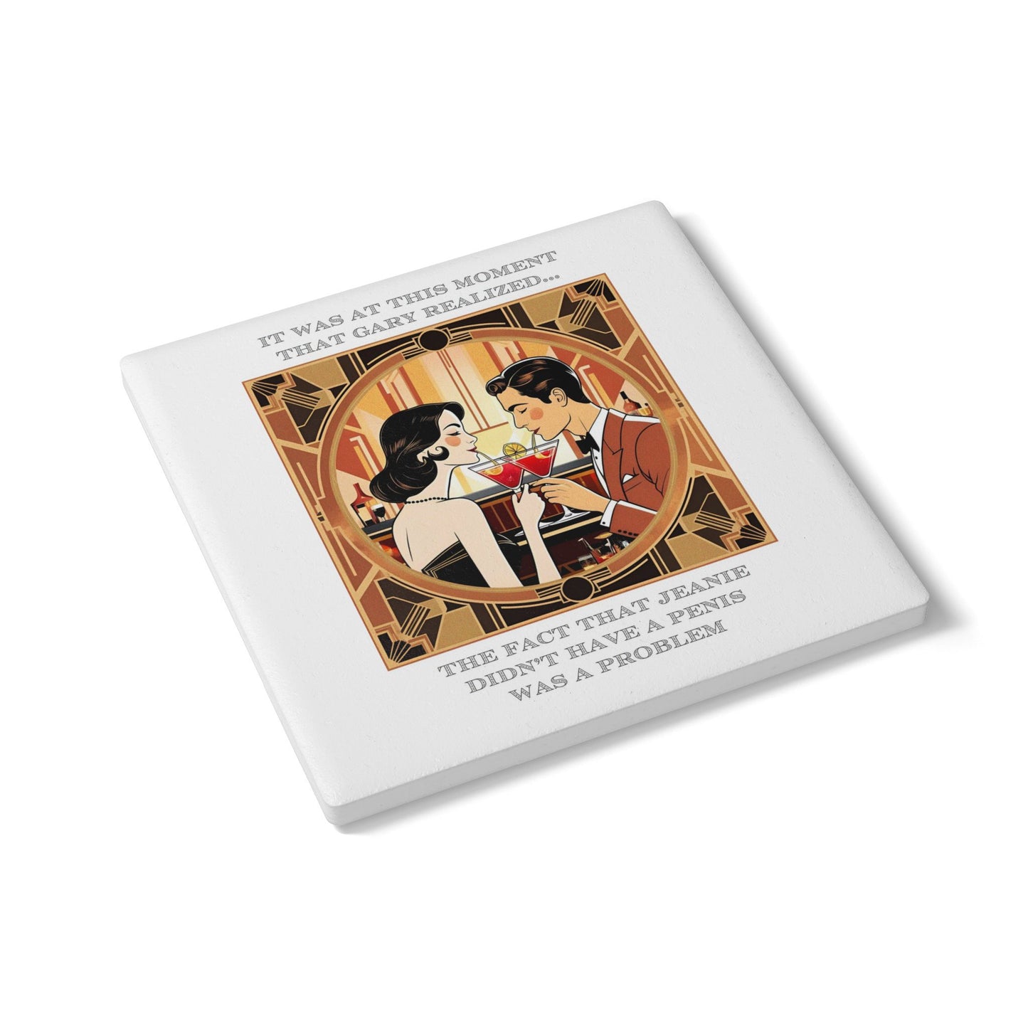 Humor Ceramic Coaster - "Cat's Pajamas" - Unique Gift for Unique Drinkers