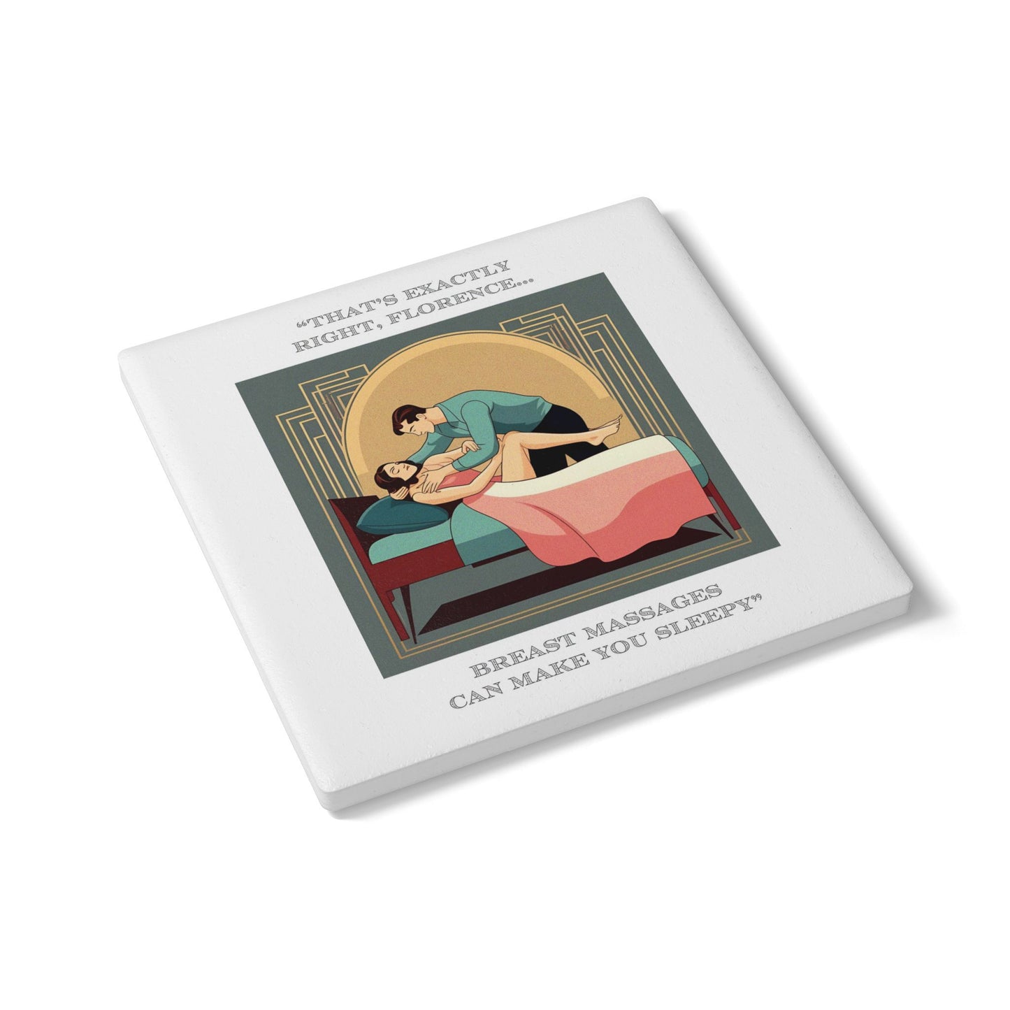 Humor Ceramic Coaster - "Sleepy" - Unique Gift for Unique Drinkers