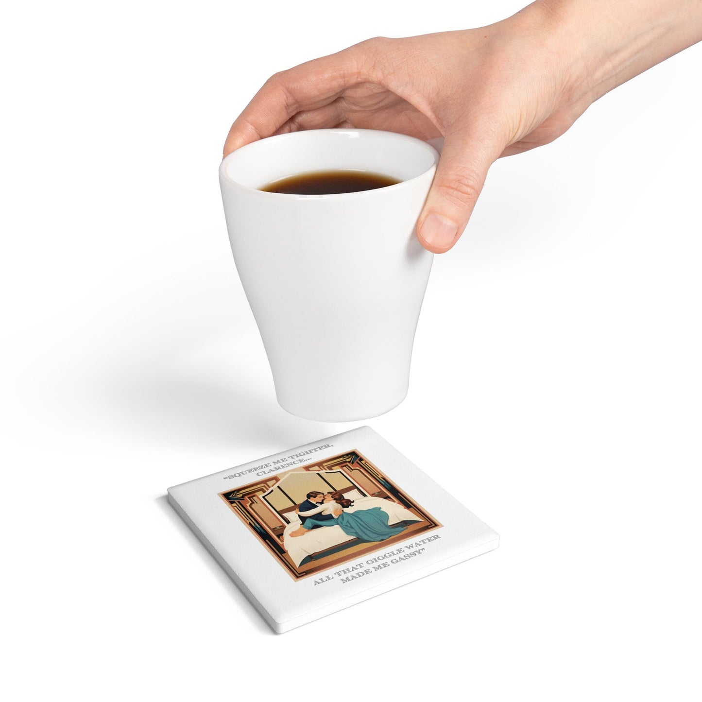 Humor Ceramic Coaster - "Giggle Water" - Unique Gift for Unique Drinkers