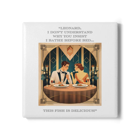 Humor Ceramic Coaster - "Bathe Before Bed" - Unique Gift for Unique Drinkers