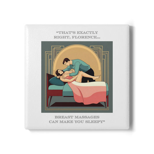 Humor Ceramic Coaster - "Sleepy" - Unique Gift for Unique Drinkers